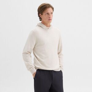 Theory Men's Hilles Hoodie Kint Wool & Cashmere Sweater Long Sleeve Ivory Sz M